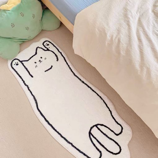 Hooray Cat White Floor Mat