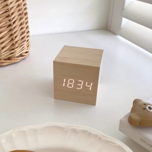 Hulya Wooden LED Alarm Clock